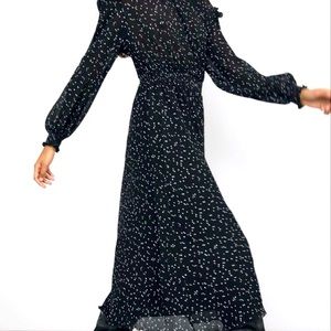 Zara Pleated Polka Dot Dress